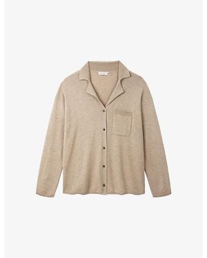 The White Company Button-Down Long-Sleeve Wool And Cashmere-Blend Shirt - Natural