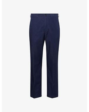 dunhill Stretch Tailored Cotton Chino Trousers - Blue