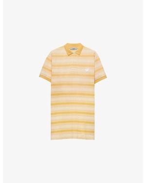 Prada Striped Cotton T-Shirt Mini Dress - Metallic