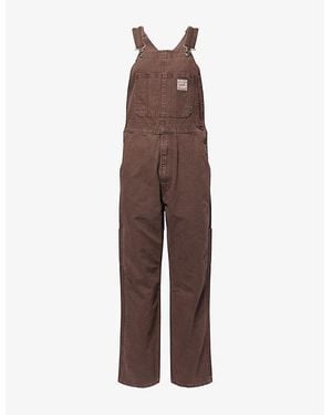 Levi's Logo-Patch Straight-Leg Cotton Jumpsuit - Brown