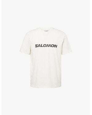 Salomon Logo-Print Short-Sleeve Cotton T-Shirt - White