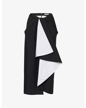 Givenchy Draped Wool Midi Skirt - Black