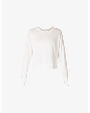 Sweaty Betty After Class Cropped Stretch-Woven Jumper - White
