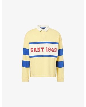 GANT Logo-Print Rugby Cotton Polo Shirt - Multicolour