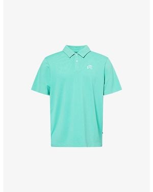 Malbon Fairway Woven Polo T-Shirt - Blue