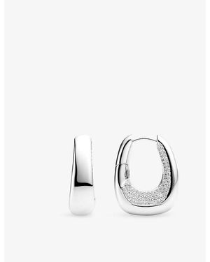 Sif Jakobs Borsa Pianura Grande Sterling And Cubic Zirconia Hoop Earrings - Metallic