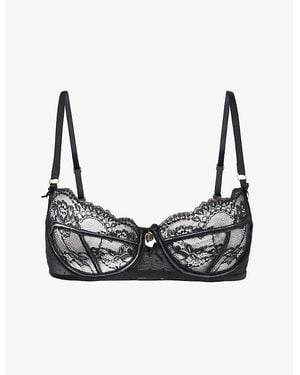 Lounge Underwear Adelyn Balcony Lace Bra - Black