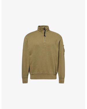 C.P. Company Half-Zip Long-Sleeve Cotton-Jersey Sweatshirt - Green