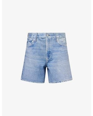 Rag & Bone Miraamar Faded-Wash Denim Shorts - Blue