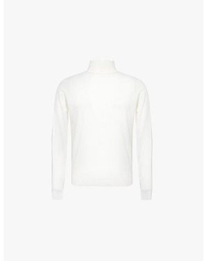 John Smedley Cherwell Turtleneck Wool Jumper - White