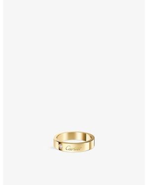 Cartier C De 4Mm 18Ct- And 0.03 Brilliant-Cut Diamond Wedding Ring - Metallic