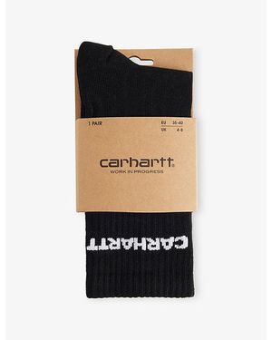 Carhartt Link Stretch Cotton-Blend Crew Socks - Black