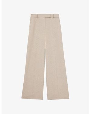 Reiss Devon Wide-Leg Woven Trousers - Natural