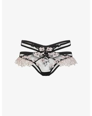 Agent Provocateur Andiee Embroidered Lace Full Brief - Black