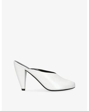 Jude Paw 105 Heeled Leather Mules - White
