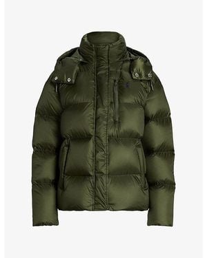 Polo Ralph Lauren Hooded Logo-Embroidered Puffer Coat - Green