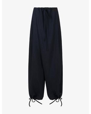 Marni Wide-Leg Drawstring Wool Trousers - Blue
