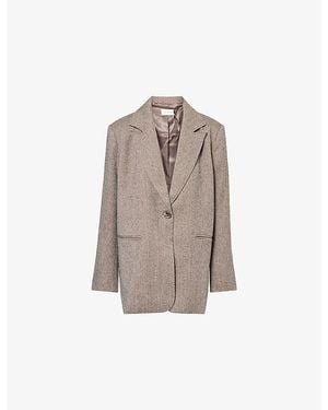 Dissh Frankie Notch-Lapels Stretch-Woven Blazer - Brown