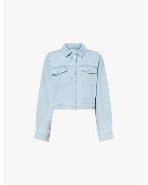 PAIGE Michele Cropped Denim Jacket - Blue