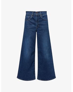 Levi's 728 High-Rise Wide-Leg Stretch-Denim Jeans - Blue