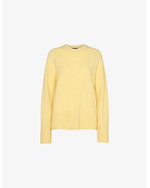 Whistles Ribbed-Cuff Wool Knitted Jumper - Yellow