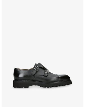 John Lobb William Double-Buckle Leather Shoes - Black
