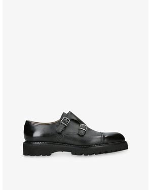 John Lobb William Double-Buckle Leather Shoes - Black