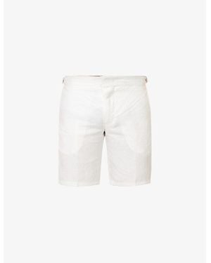 Orlebar Brown Norwich Two-Slip-Pockets Mid-Rise Regular-Fit Linen Shorts - White