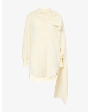 DARKPARK Georgia Detachable Scarf Cashmere And Wool Shirt - Natural