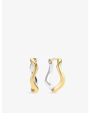 Sif Jakobs Ellera Waves Pianura Grande 18Ct And Rhodium-Plated Sterling- Hoop Earrings - Metallic