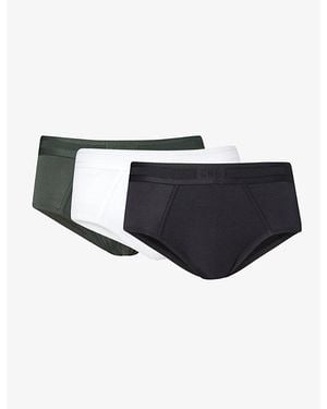 CHE Pack Of Three Branded-waistband Stretch-woven Briefs X - Black