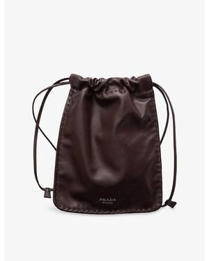 Prada Smartphone Leather Pouch - Brown