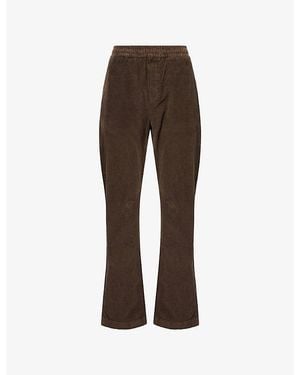 7 For All Mankind Drawstring-Waist Straight-Leg Corduroy Joggers - Brown