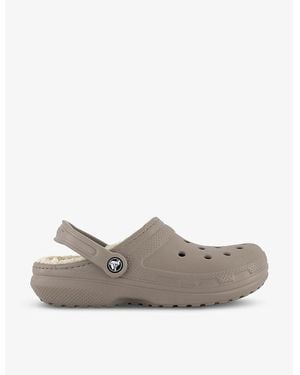 Crocs™ Classic Shearling-Lined Rubber Clogs - Grey
