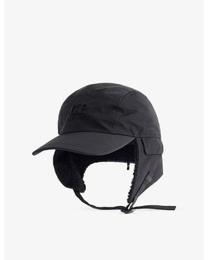 C.P. Company Chrome-R Earflap Woven Trapper Hat - Black