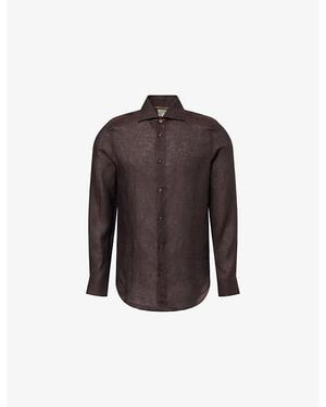 Paul Smith Long-Sleeve Linen Shirt - Brown