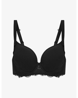 Simone Perele Reve Plunge Stretch-Woven Bra - Black