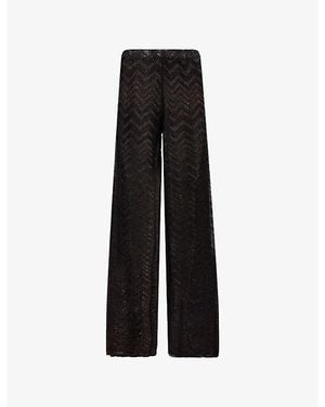 Missoni Sequinned Lamé Knitted Trousers - Black
