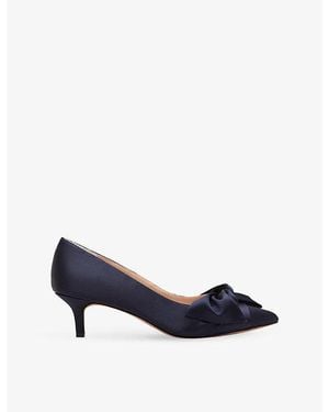 Phase Eight Knot-Front Heeled Satin Court Shoes - Blue
