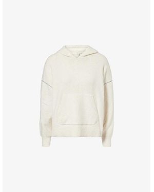 Calvin Klein Oversized Contrast-Seam Plush-Terry Hoody - White
