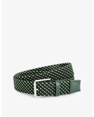Paul Smith Very Dark Braided Stretch-Woven Belt - Green