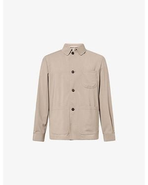 Corneliani Patch-Pocket Wool Chore Jacket - Natural