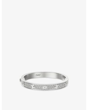 Cartier Love Classic 18Ct- And 1.99Ct Brilliant-Cut Pavé Diamond Bracelet - White