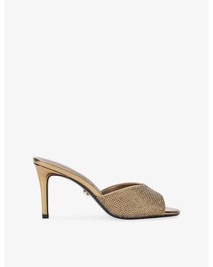 Carvela Kurt Geiger Silvia Embellished Heeled Woven Mules - Metallic