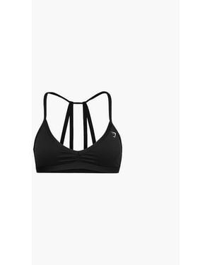 GYMSHARK Minimal Triangle-Cup Stretch-Woven Sports Bra - Black
