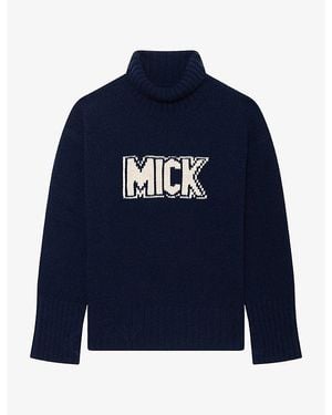 Zadig & Voltaire Solma Mick High-Neck Merino-Wool Jumper - Blue