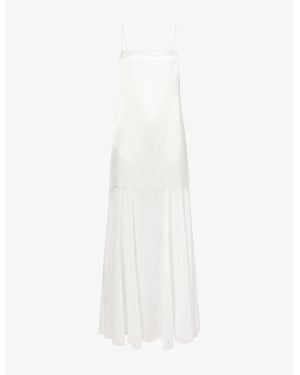 Shona Joy Moraya Drop-Waist Woven Maxi Dress - White