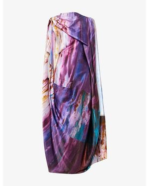 ROKSANDA Robina Printed Silk Maxi Dress - Purple