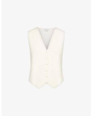 Gabriela Hearst Styx Brushed Wool Knitted Vest - White