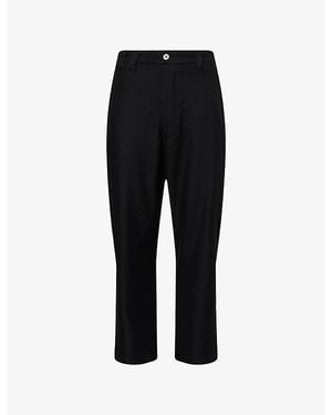 The Elder Statesman Pashmina Norm Wide-Leg Wool And Cashmere Trousers - Black